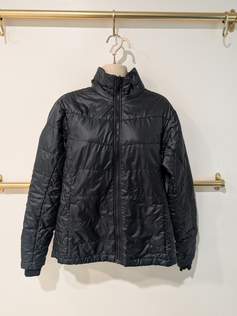 Women's Black Quilted Puffer Jacket - Lightweight Insulation
